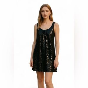 Maggie London black sequin mini dress